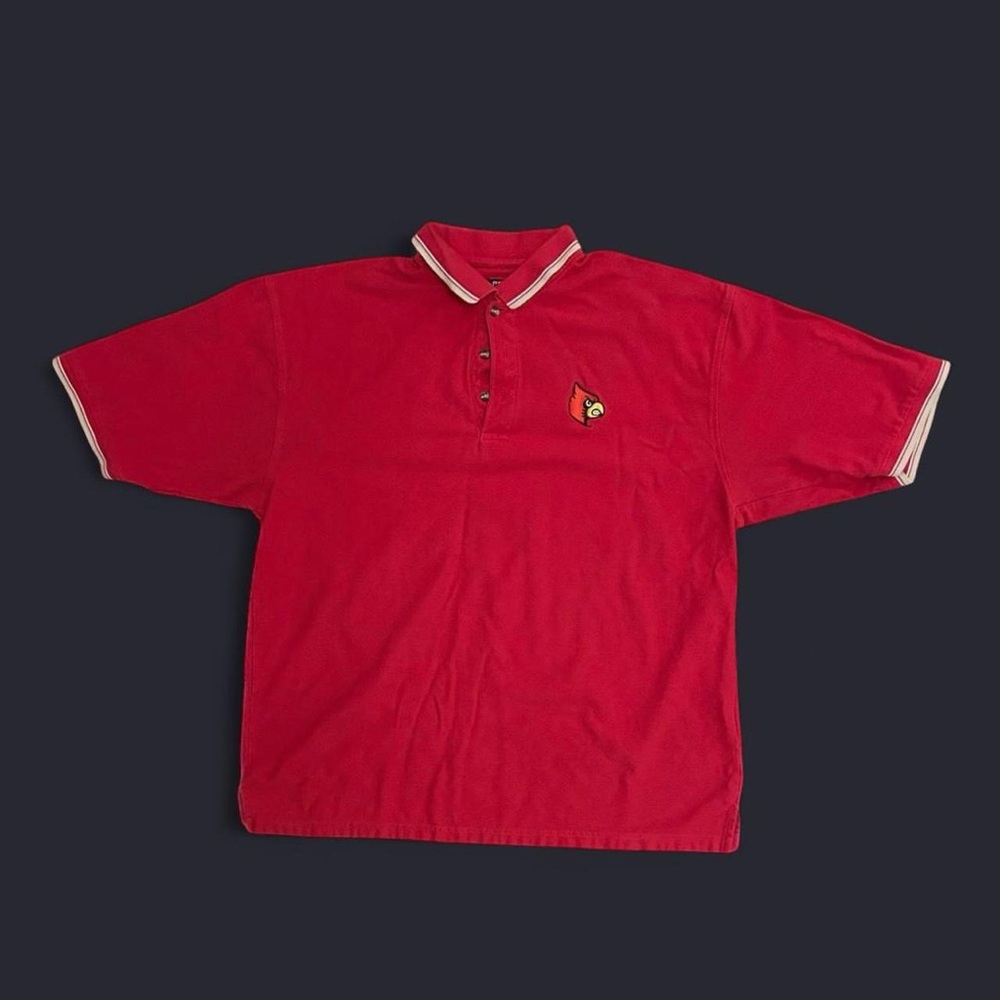 Vintage Louisville Cardinals 100% Cotton Men’s Polo with White Trim